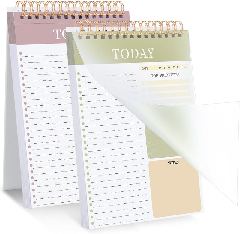 Thboxes 2 Packs To Do List Notepad, Total 208 Pages To Do List Notebook A5 Undated Daily Planner Notepad with Task Checklist Home Office School Supplies - Image 1